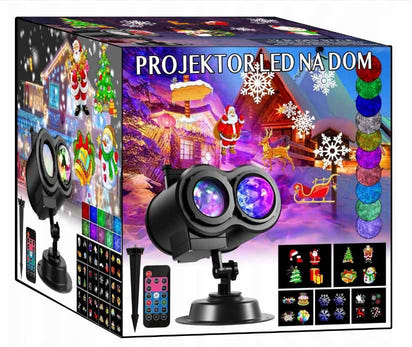 RZUTNIK PROJEKTOR LASEROWY LED NA DOM NA ŚCIANĘ 12 SLAJDÓW NA PILOT