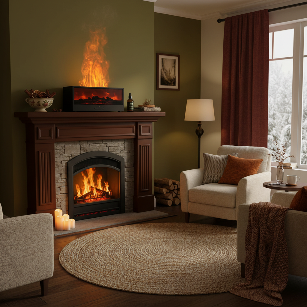 Elegancki Dyfuzor Aromatyczny z Kominkiem