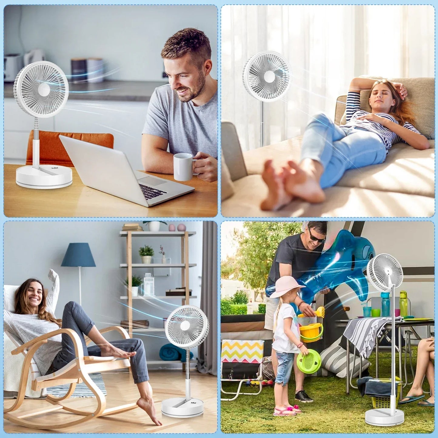 Wentylator Składany Teleskopowy  z Pilotem USB