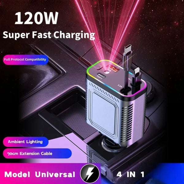 Ładowarka Samochodowa 4 w 1